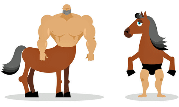 centaur and horse head