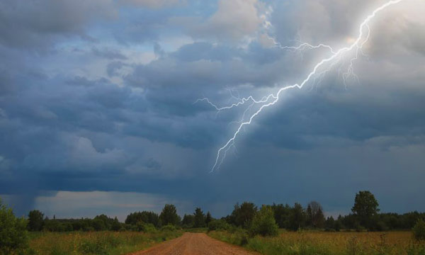 lightning stormy sky
